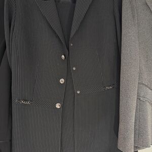 Classic Tahari Black Pinstripe Suit